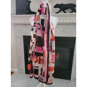 Women's Karl Lagerfeld Paris Scarf - Pink/Black NWT